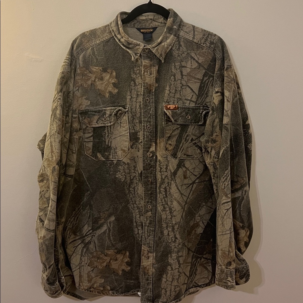 Woolrich Vintage Camo Wool Shirt XL